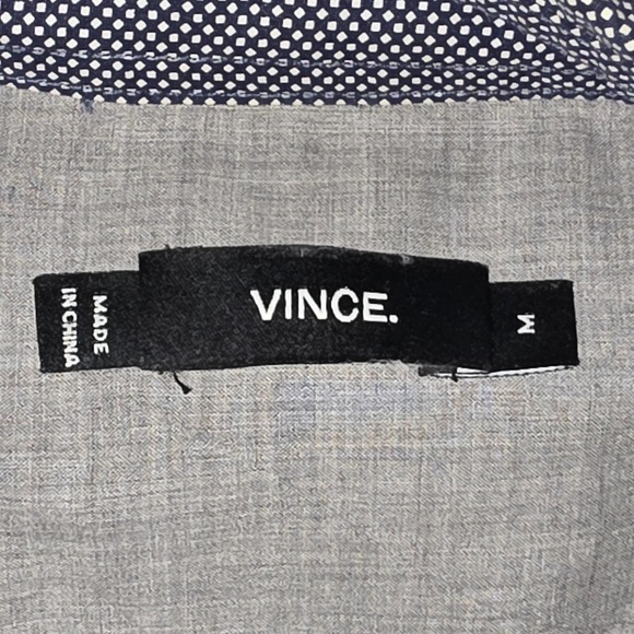 Vince Long Sleeve Button Down Shirt Size Medium Blue Polka Dot All Over Print - Picture 5 of 13